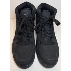 PUMA #381277-01 Black Nubuck Sneaker Shoe Men Size 7.5 High Top